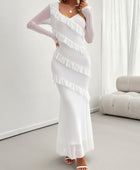 Devine Ruffled Surplice Long Sleeve Maxi Dress