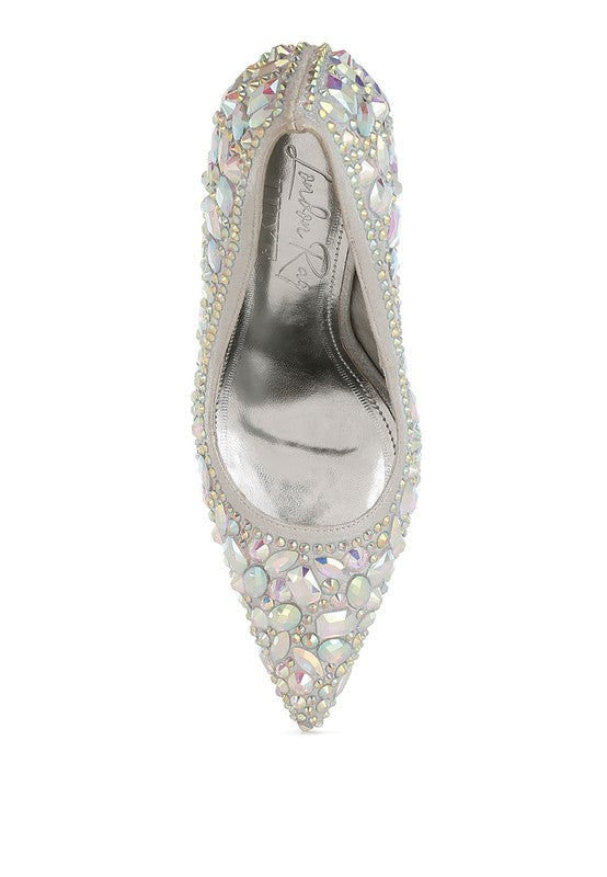 Iceout Diamante & Rhinestone Embellishments Pumps - Body By J'ne
