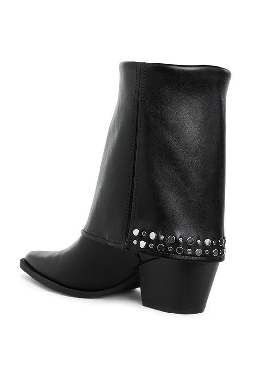 Mariachi Stud Embellished Foldover Boots - Body By J'ne
