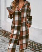 Devine Plaid Long Sleeve Hooded Coat