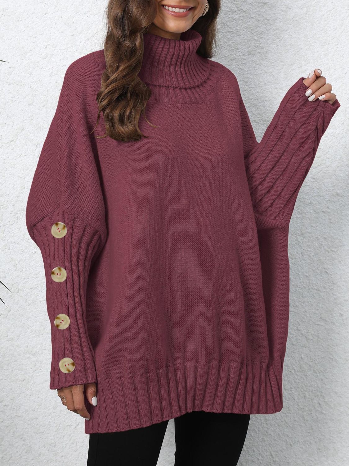 Turtleneck Long Sleeve Sweater - Body By J'ne