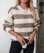 Striped Round Neck Long Sleeve Sweater