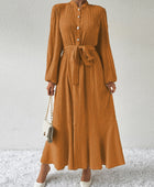 Tie Waist Long Sleeve Dress