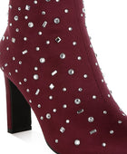 Sakura Diamante Embellished Microfiber Boots