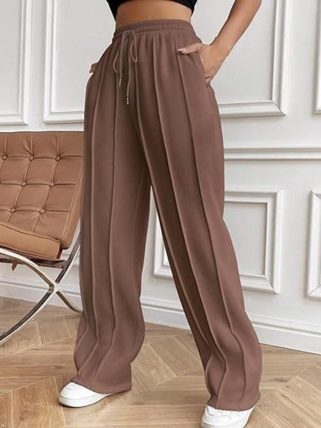 Drawstring Wide Leg Pants with Pockets - Body By J'ne