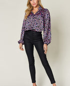 Full Size Printed Long Sleeve Blouse - Body By J'ne