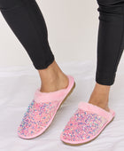 Sequin Plush Round Toe Slippers - Body By J'ne