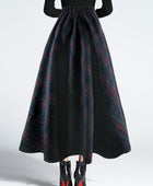 Plaid Elastic Waist Midi Skirt