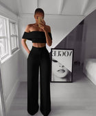 Fierce Cropped Top + Long Trousers Set - Body By J'ne