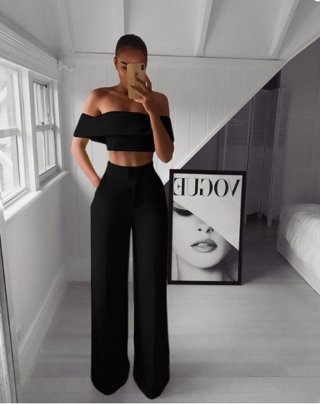 Fierce Cropped Top + Long Trousers Set - Body By J'ne