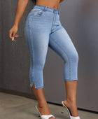 Side Slit Skinny Jeans with Pockets