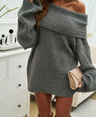 Devine Off-Shoulder Extra-Long Sleeve Sweater