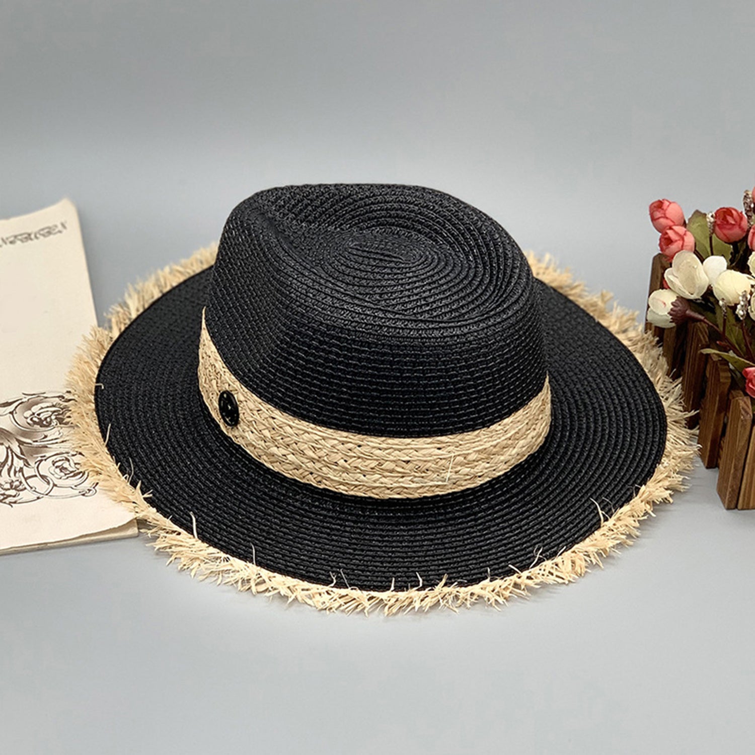 Raw Hem Raffia Hat - Body By J'ne