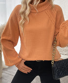 Cable-Knit Turtleneck Long Sleeve Sweater