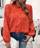 Devine Frill Round Neck Long Sleeve Shirt