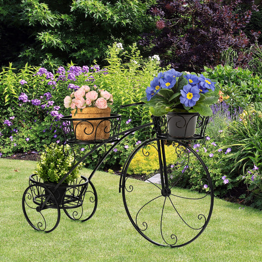 Tricycle Plant Stand Flower Pot Cart Holder In Parisian Style - Body By J'ne