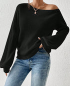 Honey Single Shoulder Long Sleeve Sweater