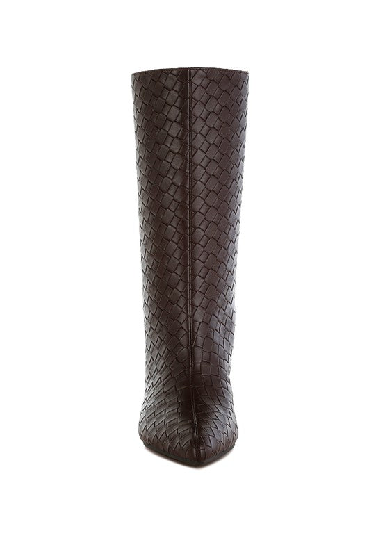 Mentha Woven Faux Leather Boots - Body By J'ne