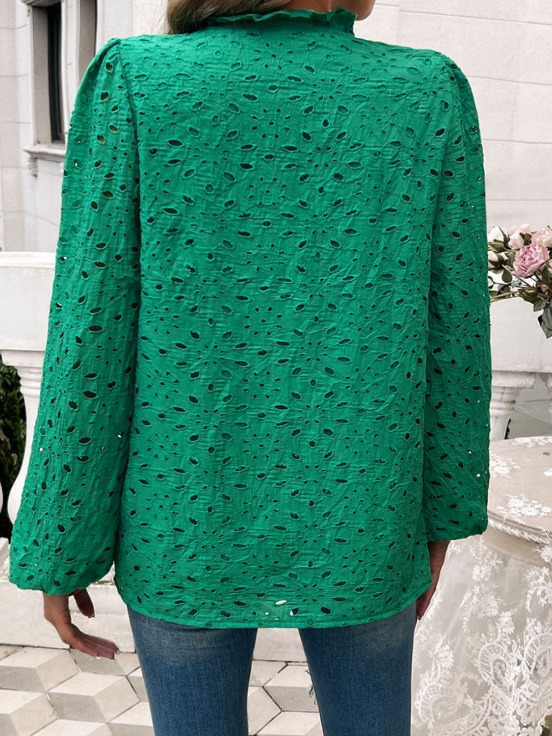 Devine Frill Round Neck Long Sleeve Shirt - Body By J'ne