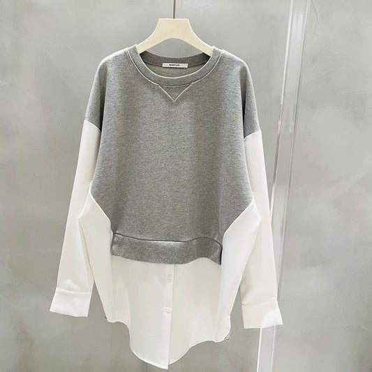 Loose Two-piece Sweater Stitching Shirt Top - Body By J'ne