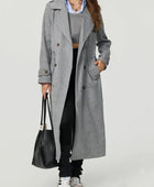 Collared Neck Long Sleeve Longline Coat