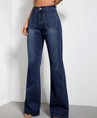 High Waist Bootcut Jeans with Pockets