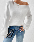 Honey Single Shoulder Long Sleeve Sweater