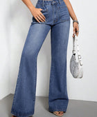 High Waist Bootcut Jeans with Pockets