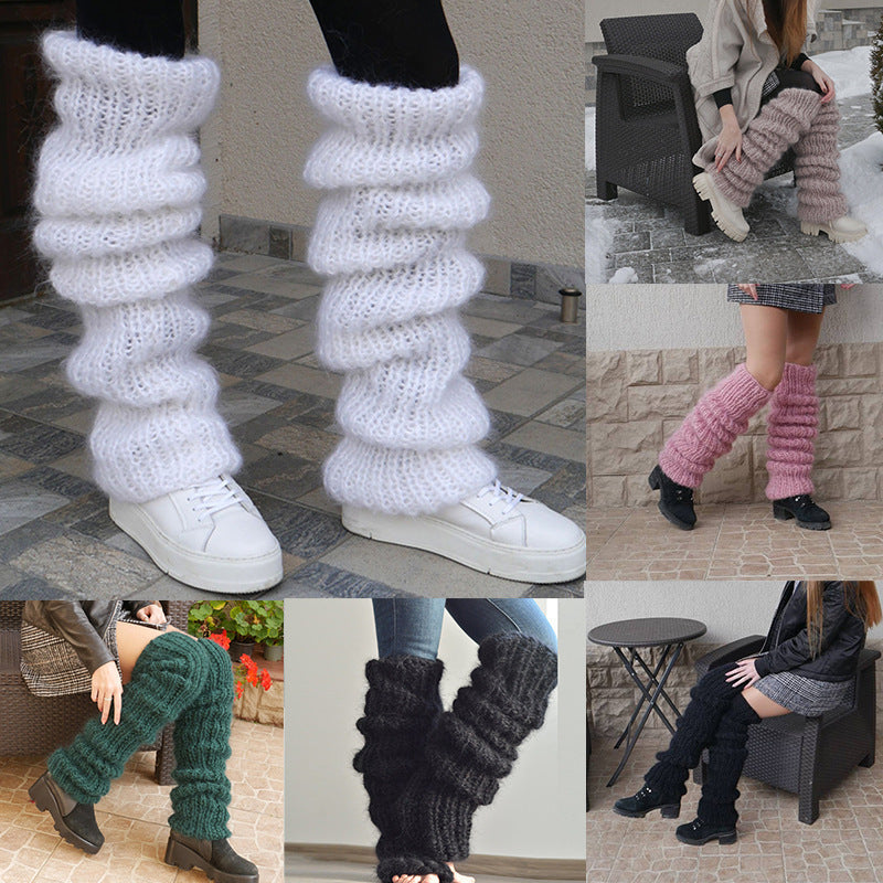 Mohair Long Tube Knitted Bunching Socks