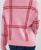 Contrast Round Neck Long Sleeve Sweater