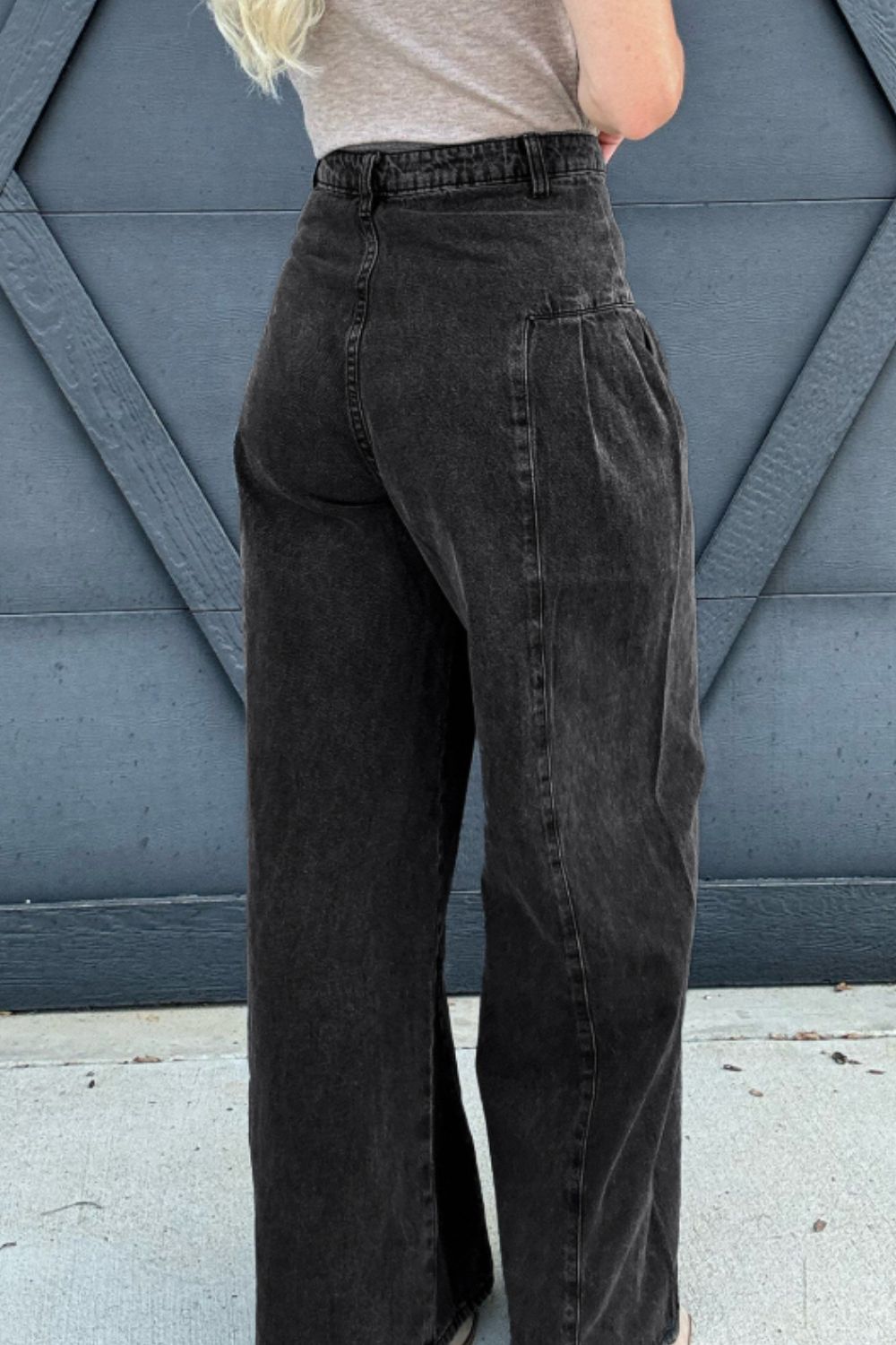 High Rise Wide Leg Jeans with Pockets - Body By J'ne
