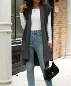 Pocketed Open Front Cap Sleeve Cardigan