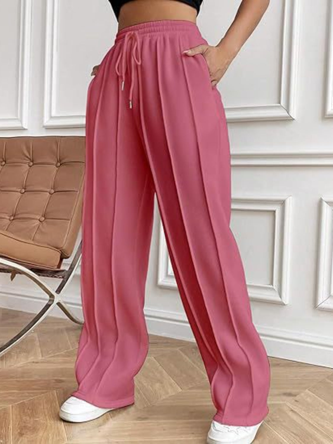 Drawstring Wide Leg Pants with Pockets - Body By J'ne