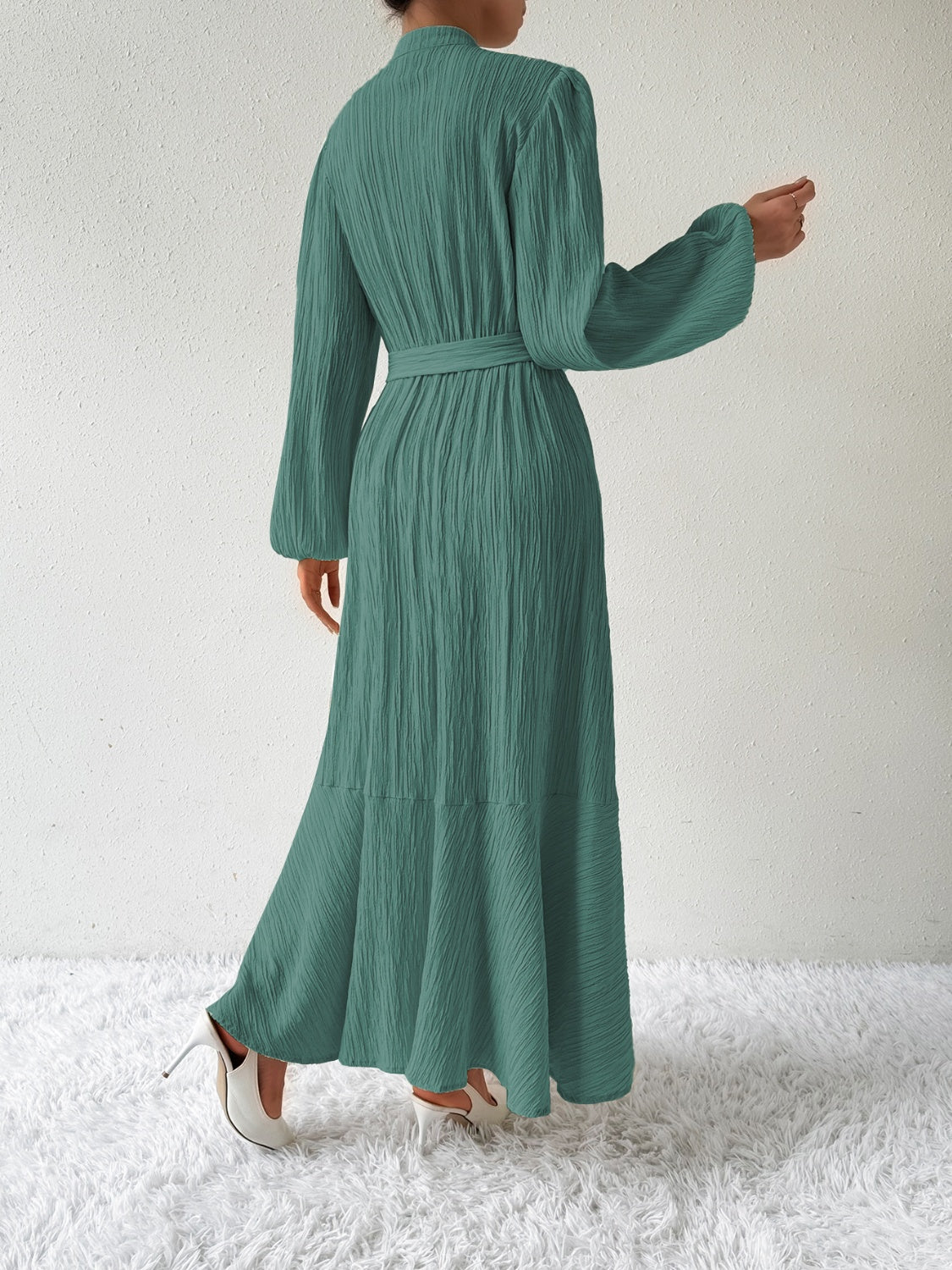 Tie Waist Long Sleeve Dress - Body By J'ne
