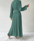 Tie Waist Long Sleeve Dress