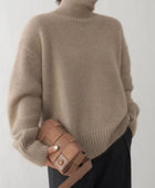 Turtleneck Dropped Shoulder Long Sleeve Sweater