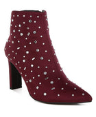 Sakura Diamante Embellished Microfiber Boots