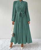 Tie Waist Long Sleeve Dress