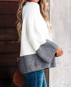 Contrast Round Neck Long Sleeve Sweater