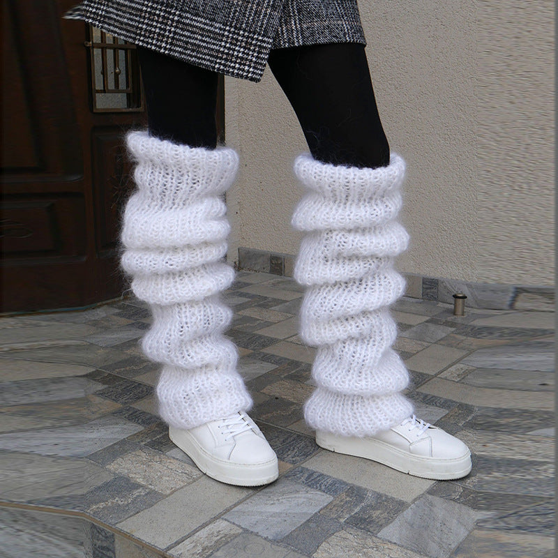 Mohair Long Tube Knitted Bunching Socks