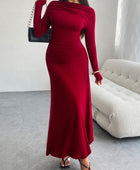 Devine Ruched Long Sleeve Maxi Dress