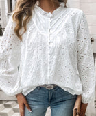 Devine Frill Round Neck Long Sleeve Shirt