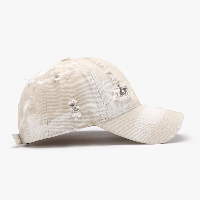 Distressed Adjustable Cotton Baseball Cap - Body By J'ne