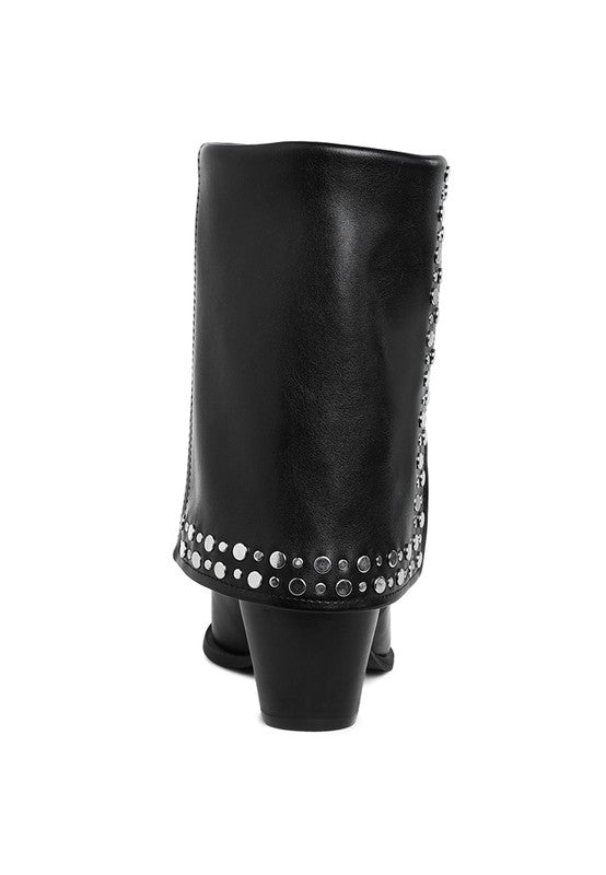 Mariachi Stud Embellished Foldover Boots - Body By J'ne