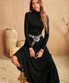 Turtleneck Long Sleeve Maxi Dress