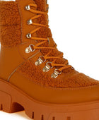 Wellerman Faux Fur Detail Chunky Hiker Boots
