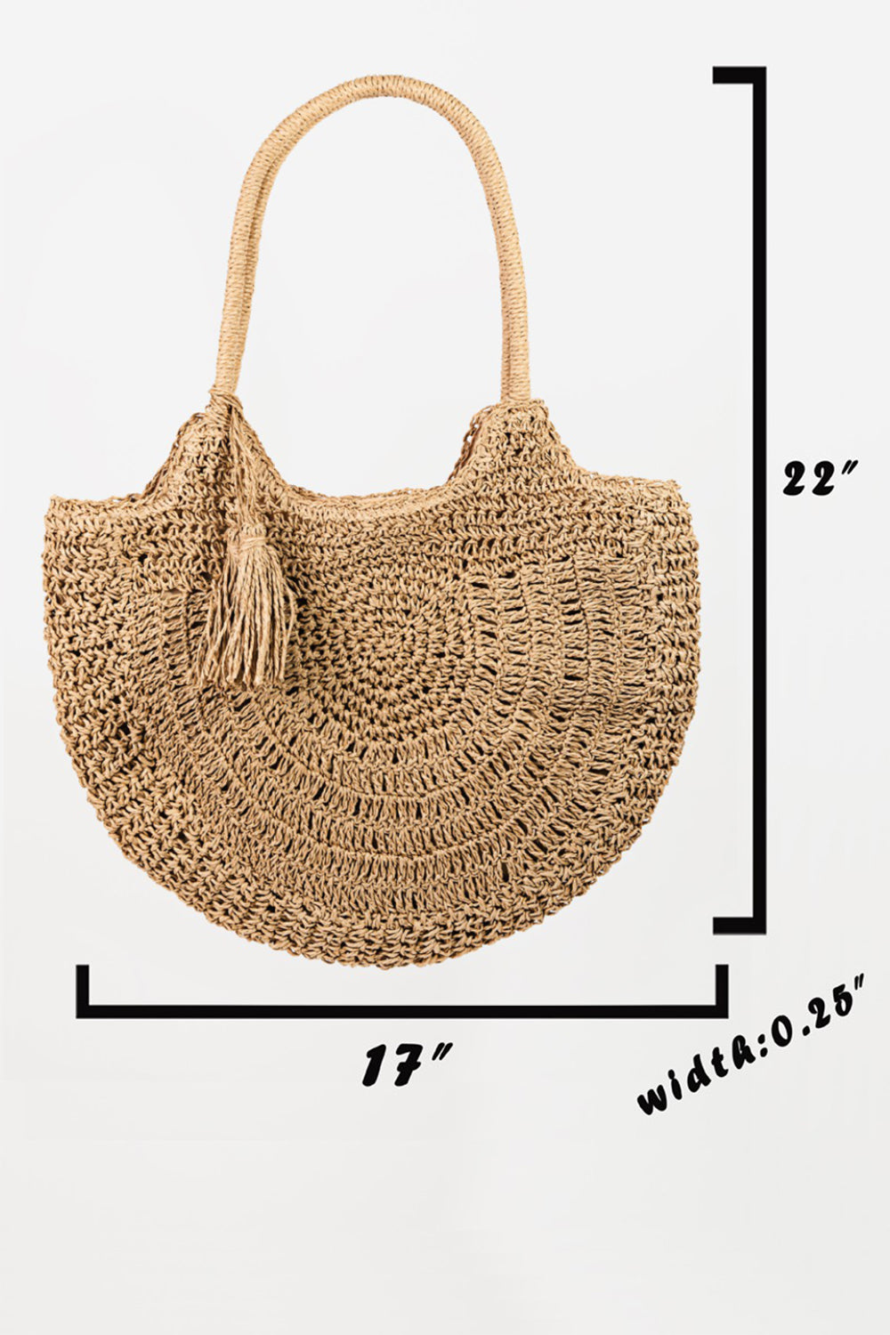 Fame Straw Braided Tote Bag with Tassel - Body By J'ne