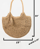 Fame Straw Braided Tote Bag with Tassel - Body By J'ne