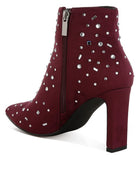 Sakura Diamante Embellished Microfiber Boots