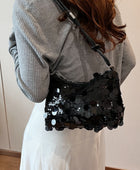 Sequin Knotted Straps Shoulder Bag